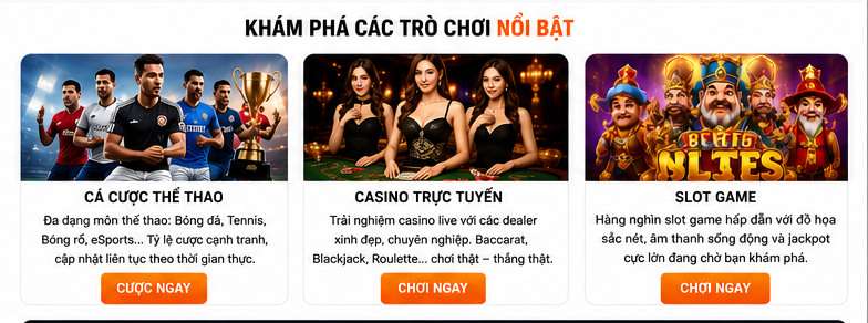 Hệ thống trò chơi nổi bật tại NEW88